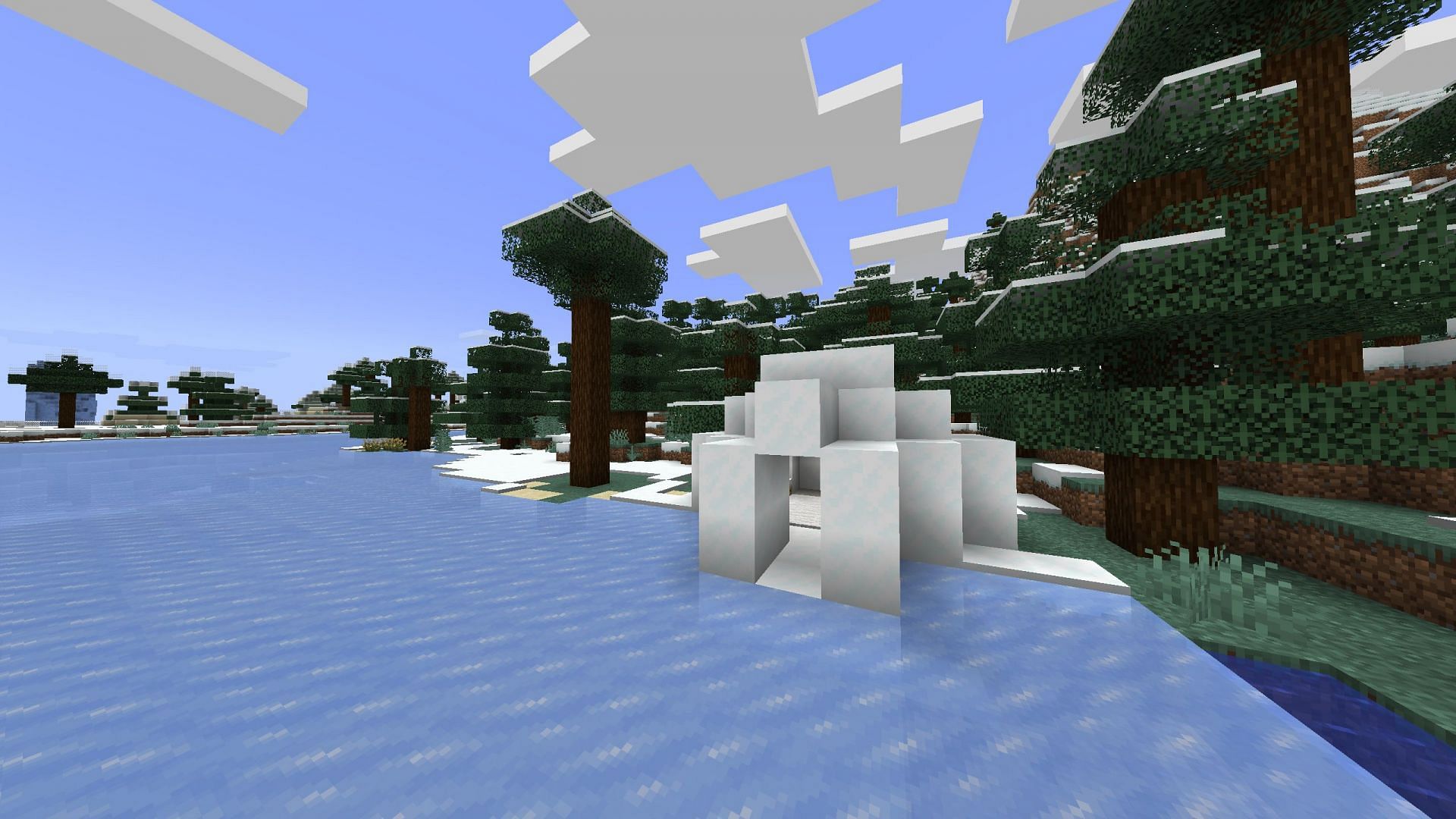 Igloo can be camouflaged in biomes filled with snow (Image via Sportskeeda Gaming || Mojang Studios)
